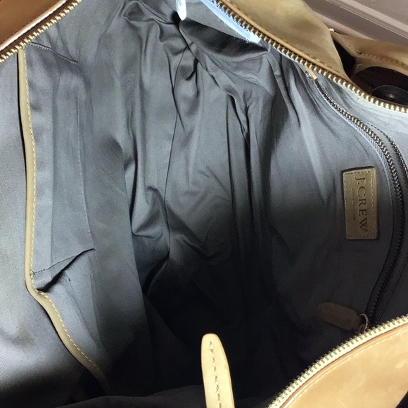 J Crew Leather Weekender Bag with Gold Hardware - Picture 7 of 9